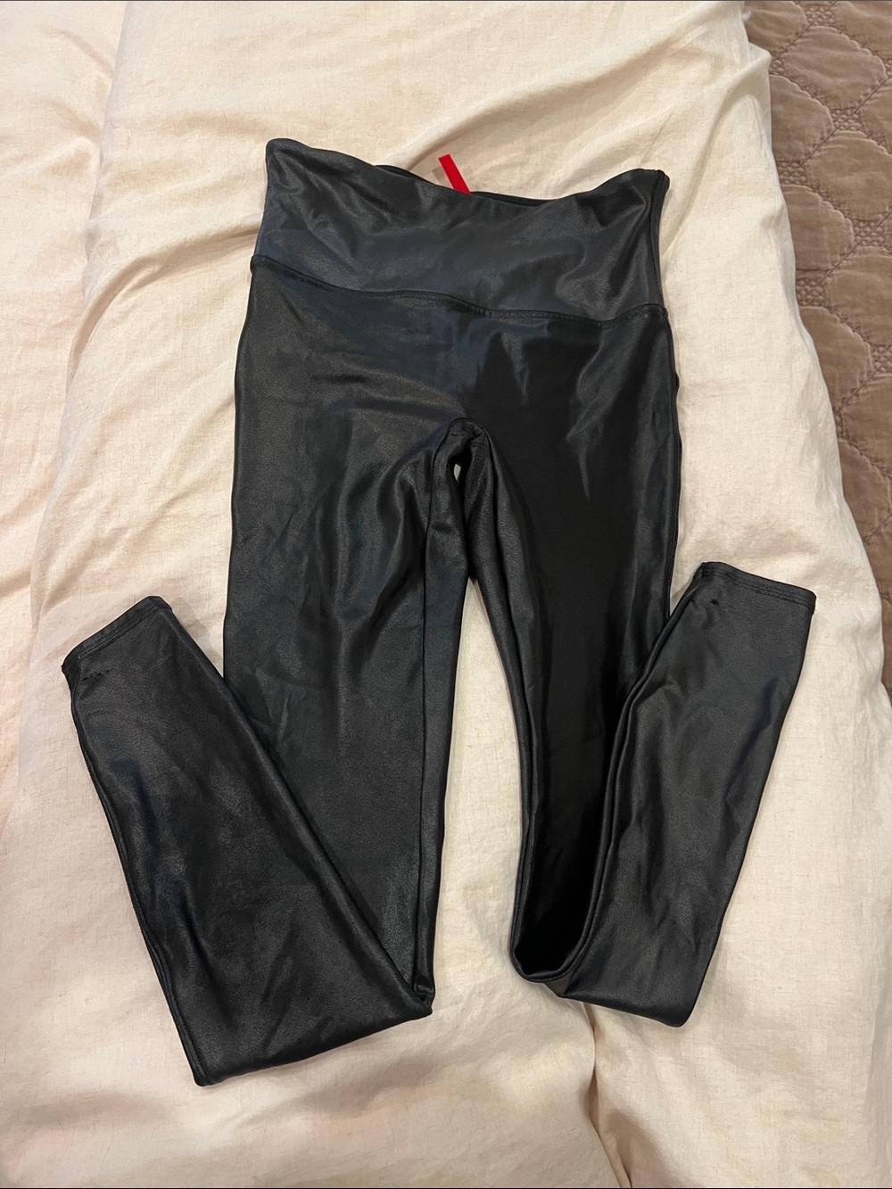 SPANX Black Faux Leather Leggings